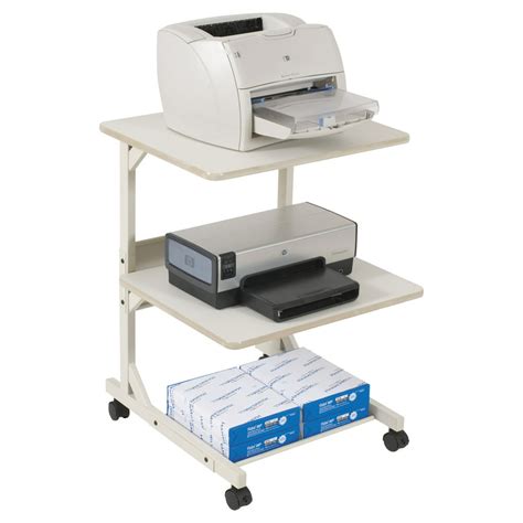 balt dual laser printer stand  shelf      gray