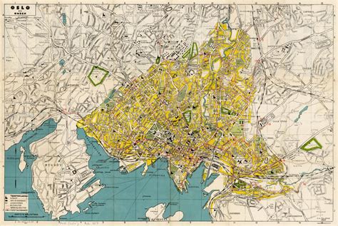 kaart van oslo oud historische en vintage kaart van oslo