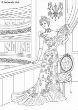 Coloring Pages Printable Victorian Adult Vintage Adults Colouring History Fashion Bing Visit Creative Club Book Mode Binged Women sketch template