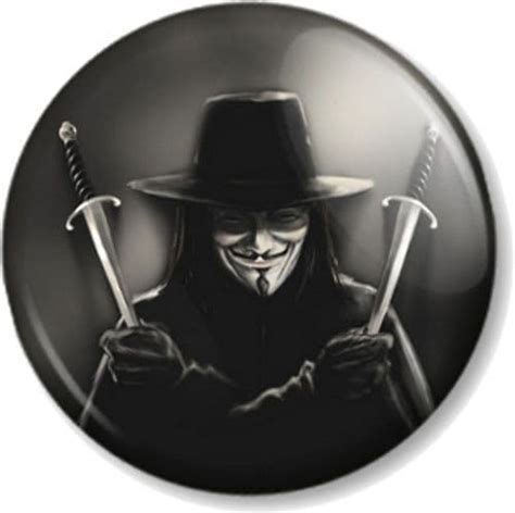 v for vendetta pinback button badge political anarchist anonymous v