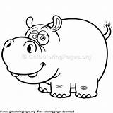 Coloring Pages Hippopotamus Cute Choose Board sketch template