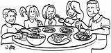 Dinner Family Clipart Drawing Coloring Table Meal Diner Clip Feast Pencil Pages Lunch Cliparts Dining Friend Clean Baby Drawings Easy sketch template