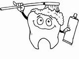 Tooth Brushing Brush Dental Teeth Himself Dentist Hygiene Children Getdrawings sketch template