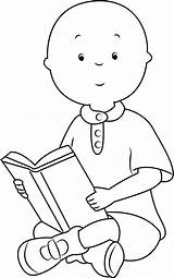 Caillou Reading Book Pages Coloring Printable Categories sketch template