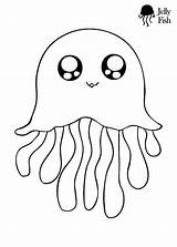 Jellyfish Coloring Cute Icon Pages Color Print sketch template
