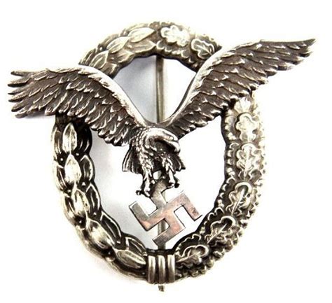 Wwii German Luftwaffe Pilots Badge C E Juncker Oct 01 2011