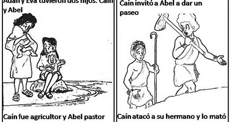 laminas de la biblia para colorear imprimir y recortar cain y abel