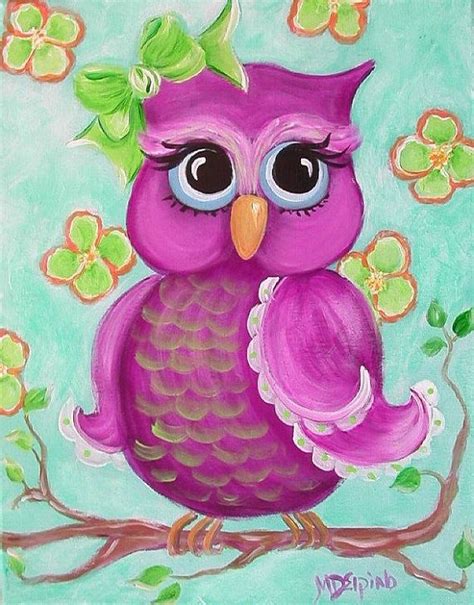 owl painting canvas painting bird art