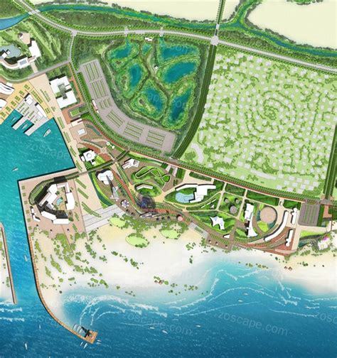银滩滨湖旅游度假区景观设计平面图 平面图 Zoscape 建筑园林景观规划设计网