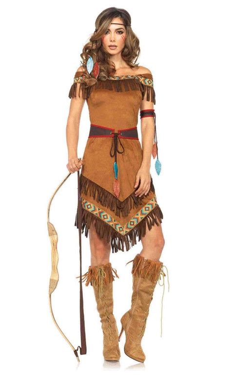 native american indian fringed costume women s pocahontas costume