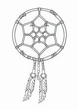 Coloring Native Dreamcatcher American Pages Printable Dream Catcher Color Categories Drawing sketch template