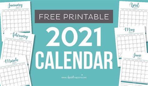 Free 2021 Printable Calendar Template 2 Colors I