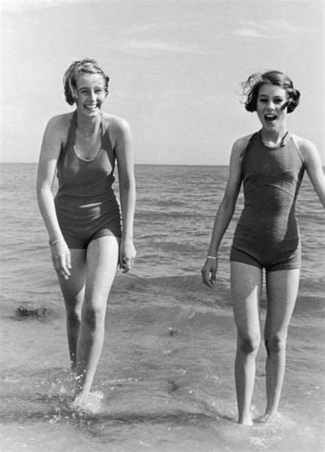 Vintage Everyday Before Bikini Era 36 Glamor Female Swimsuits In The