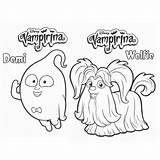 Vampirina Disney Demi Wolfie Scribblefun sketch template