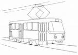Tram Autobus Dibujo Moscow Trams Trolleybus sketch template