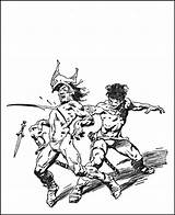 Frazetta Frank Mars Barsoom Swords Burroughs Edgar Carter John Comic Interior Princess Men sketch template