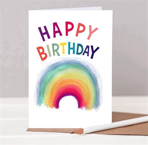 happy birthday rainbow card  helena tyce designs notonthehighstreetcom