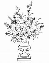 Coloring Vase Flower Large sketch template