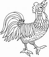 Coloring Cock Chicken Lay Egg Hen Drawings sketch template