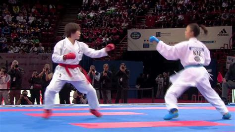 bronze female kumite 55kg miki kobayashi vs sabina zakharova world karate championships 2012