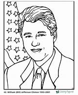 Coloring Presidents Pages Clinton President Bill Bush George Printable William Usa American Color Patriotic Sheets Drawing Frank Printables Anne Getcolorings sketch template