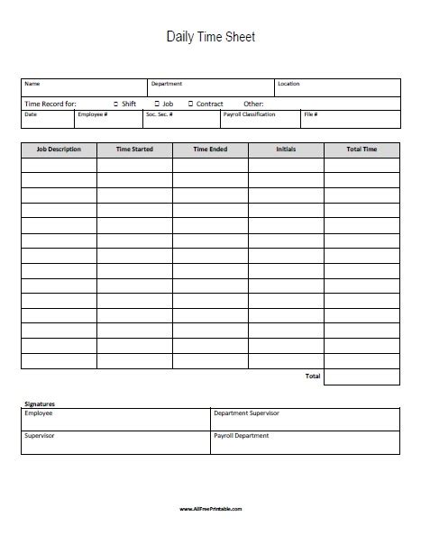 employee time sheets  printable doctemplates