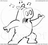 Lunging Pig Thoman Cory Outlined sketch template