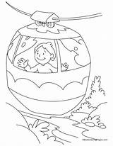 Cable Car Coloring Pages Ride Enjoying Boy Kids sketch template