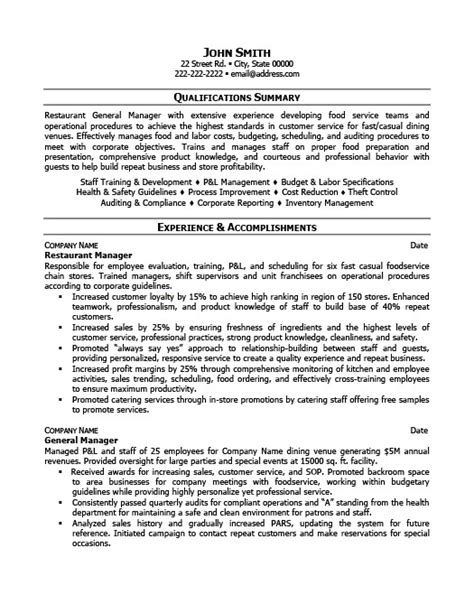 restaurant manager resume template premium resume samples