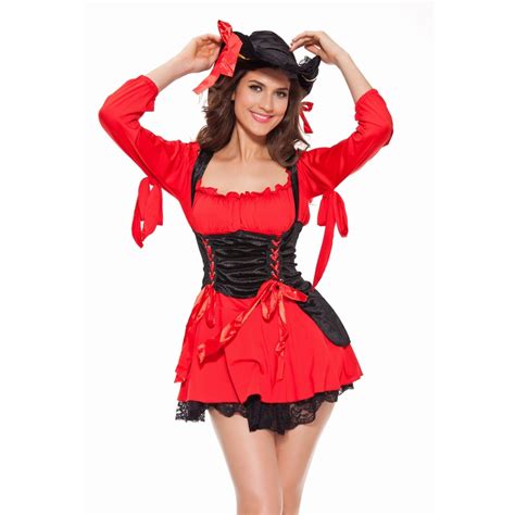 red pirate costume women adult party halloween costumes for women sexy