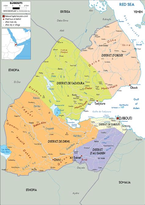Djibouti Map Political Worldometer