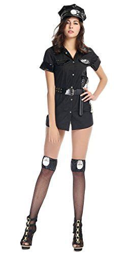 Smile Ykk Womens Button Shirt Halloween Cosplay Police Costume Jumpsuit