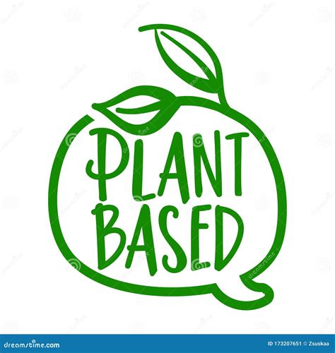 plant based logo  speech bubble stock vector illustration