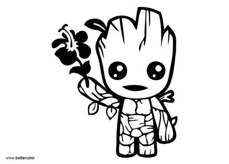 cute baby groot coloring pages  guardians   galaxy