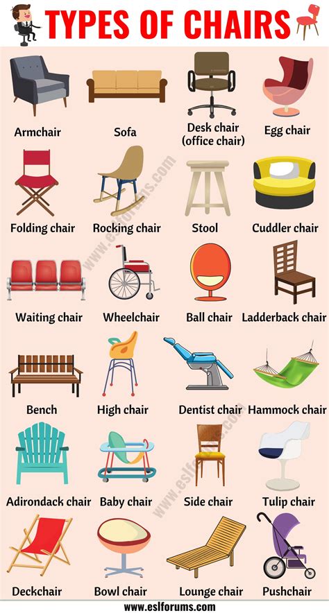 types  chairs   chair styles  esl pictures esl forums teaching english