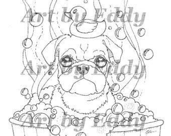 art  pug single coloring page merry christmas pug etsy art