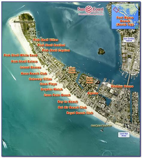 map  fort myers beach florida printable maps