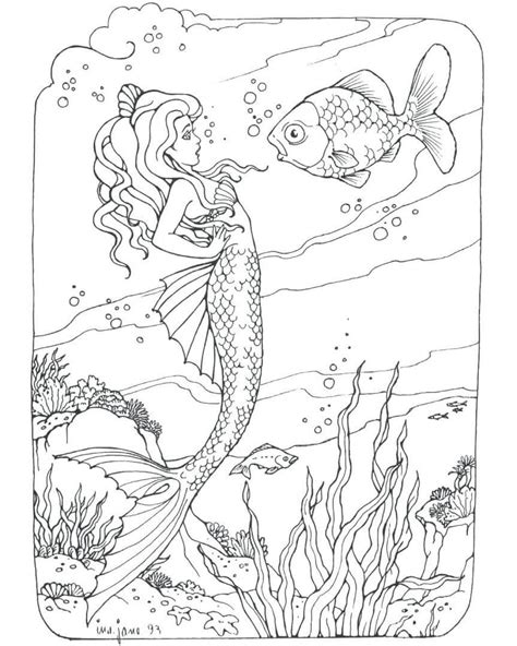 mermaid coloring pages coloringrocks