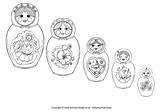 Russian Doll Matryoshka Coloring Colouring Dolls Nesting Template Activity Russia Drawings Sketch Designlooter sketch template