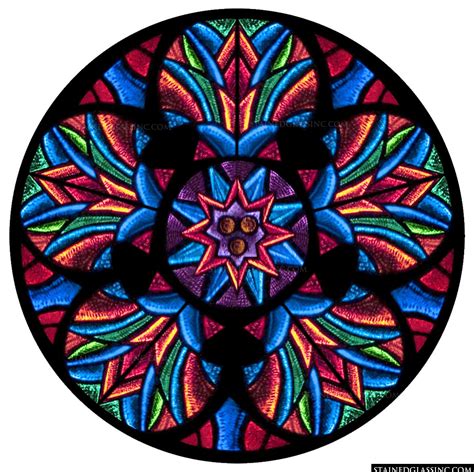 Textured Rose Window Stained Glass Window