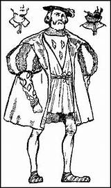 Henry Tudor Viii Costume Fashion Colouring Clothes Drawing King Men Man Era English 1509 1547 Rich Times Silk Tudors Cloth sketch template