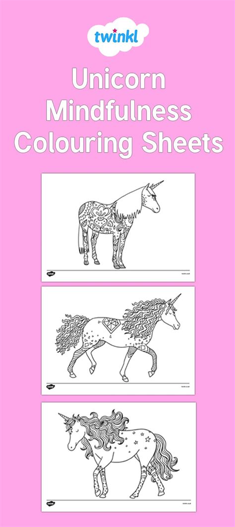 unicorn colouring sheets mindfulness colouring unicorn pictures
