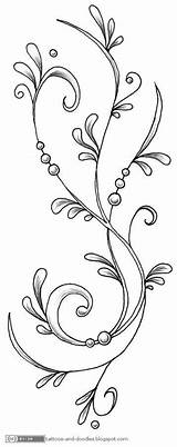 Tattoo Doodles Drawings Designs Flower Swirly Tattoos Simple Swirls Scroll Embroidery Patterns Drawing Flowers Again Ornamental Doodle Work Stencil Vine sketch template