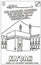 Islam Coloring Pillars Hajj Pages Kabah sketch template