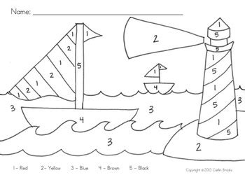 lighthouse  sailboat color  number  caitlin brooks tpt