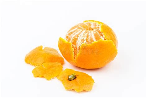 Half Peeled Tangerine On Isolated White Stock Image Image Of Health