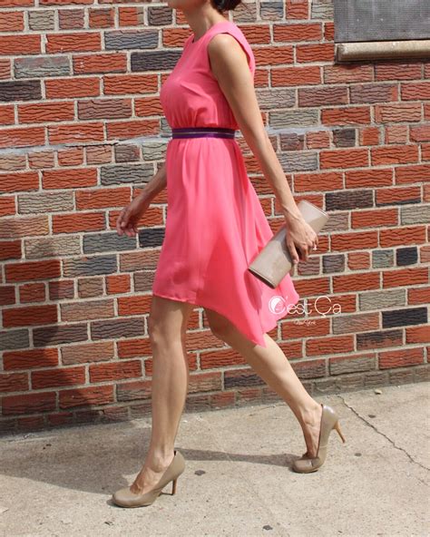 vanessa pink high low cocktail dress c est Ça new york