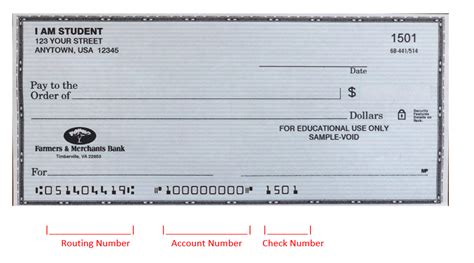 Routing And Account Number On Check