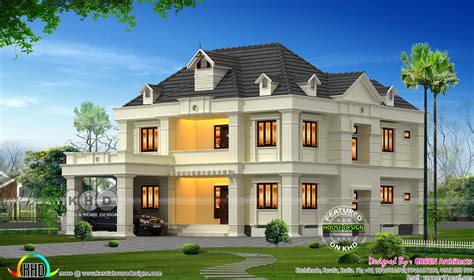 bhk  sq ft colonial home  calicut kerala home design