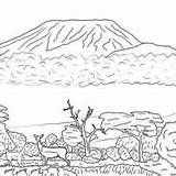 Coloring Kilimanjaro Mount Pages Africa Designlooter Tanzania 47kb 220px Kilamanjaro Choose Board sketch template